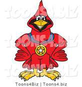 Vector Illustration of a Cartoon Cardinal Mascot Wearing a Medal by Mascot Junction