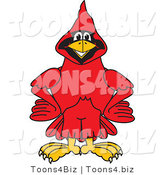 Vector Illustration of a Cartoon Cardinal Mascot with His Hands on His Hips by Mascot Junction