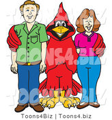 Vector Illustration of a Cartoon Cardinal Mascot with Teachers or Parents by Mascot Junction