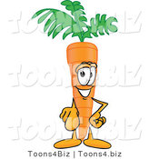 Vector Illustration of a Cartoon Carrot Mascot Pointing Outwards at the Viewer by Mascot Junction