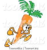 Vector Illustration of a Cartoon Carrot Mascot Running Fast by Toons4Biz