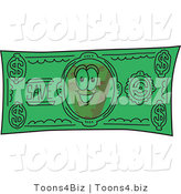 Vector Illustration of a Cartoon Cheese Mascot Dollar Bill - Royalty Free Vector Illustration by Mascot Junction