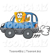 Vector Illustration of a Cartoon Cheese Mascot Driving - Royalty Free Vector Illustration by Mascot Junction