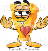 Vector Illustration of a Cartoon Cheese Mascot in Love - Royalty Free Vector Illustration by Mascot Junction