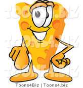 Vector Illustration of a Cartoon Cheese Mascot Pointing Outwards at the Viewer by Toons4Biz