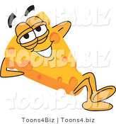 Vector Illustration of a Cartoon Cheese Mascot Relaxing - Royalty Free Vector Illustration by Mascot Junction
