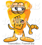 Vector Illustration of a Cartoon Cheese Mascot Whispering a Secret by Mascot Junction