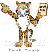 Vector Illustration of a Cartoon Cheetah Mascot Holding a Report Card by Toons4Biz