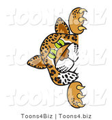 Vector Illustration of a Cartoon Cheetah Mascot Looking Around a Corner by Mascot Junction