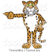 Vector Illustration of a Cartoon Cheetah Mascot Pointing Left by Mascot Junction