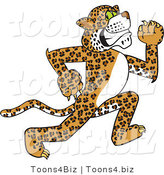 Vector Illustration of a Cartoon Cheetah Mascot Running by Mascot Junction