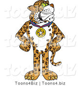 Vector Illustration of a Cartoon Cheetah Mascot Wearing a Medal by Toons4Biz