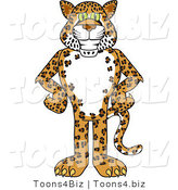 Vector Illustration of a Cartoon Cheetah Mascot with His Hands on His Hips by Mascot Junction