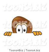 Vector Illustration of a Cartoon Chicken Drumstick Mascot Peeking over a Surface by Mascot Junction