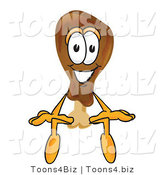 Vector Illustration of a Cartoon Chicken Drumstick Mascot Sitting by Mascot Junction