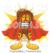Vector Illustration of a Cartoon Chicken Drumstick Mascot Super Hero Mascot by Mascot Junction