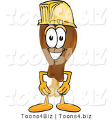 Vector Illustration of a Cartoon Chicken Drumstick Mascot Wearing a Hardhat Helmet by Mascot Junction