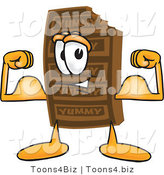 Vector Illustration of a Cartoon Chocolate Mascot Flexing His Arm Muscles by Toons4Biz