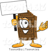 Vector Illustration of a Cartoon Chocolate Mascot Holding a Blank Sign by Toons4Biz