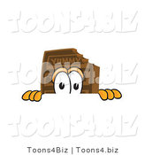 Vector Illustration of a Cartoon Chocolate Mascot Peeking over a Surface by Mascot Junction