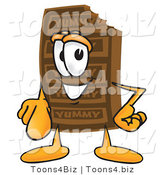 Vector Illustration of a Cartoon Chocolate Mascot Pointing at the Viewer by Mascot Junction