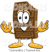 Vector Illustration of a Cartoon Chocolate Mascot with Welcoming Open Arms by Toons4Biz