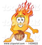 Vector Illustration of a Cartoon Comet Mascot Dribbling a Basketball by Mascot Junction