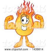 Vector Illustration of a Cartoon Comet Mascot Flexing His Muscles by Mascot Junction