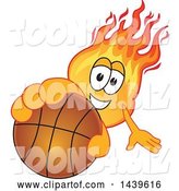 Vector Illustration of a Cartoon Comet Mascot Holding out a Basketball by Mascot Junction