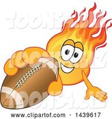 Vector Illustration of a Cartoon Comet Mascot Holding out a Football by Mascot Junction