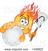 Vector Illustration of a Cartoon Comet Mascot Holding out a Lacrosse Ball by Mascot Junction