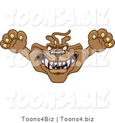 Vector Illustration of a Cartoon Cougar Mascot Character Leaping Outwards by Mascot Junction