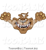 Vector Illustration of a Cartoon Cougar Mascot Character Leaping Outwards by Toons4Biz