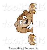 Vector Illustration of a Cartoon Cougar Mascot Character Looking Around a Corner by Toons4Biz