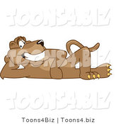Vector Illustration of a Cartoon Cougar Mascot Character Reclined by Toons4Biz