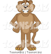 Vector Illustration of a Cartoon Cougar Mascot Character with His Hands on His Hips by Mascot Junction