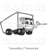 Vector Illustration of a Cartoon Delivery Truck Mascot Holding a Pointer Stick by Mascot Junction