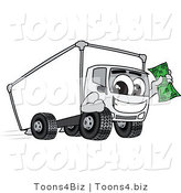 Vector Illustration of a Cartoon Delivery Truck Mascot Holding Cash by Mascot Junction