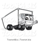 Vector Illustration of a Cartoon Delivery Truck Mascot Pointing Outwards by Mascot Junction