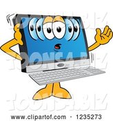 Vector Illustration of a Cartoon Dizzy PC Computer Mascot by Mascot Junction