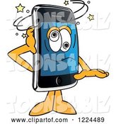 Vector Illustration of a Cartoon Dizzy Smart Phone Mascot by Toons4Biz