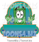 Vector Illustration of a Cartoon Dollar Bill Mascot on a Blank Label by Mascot Junction