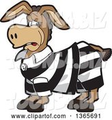 Vector Illustration of a Cartoon Donkey Mascot Character in a Jail Suit by Mascot Junction