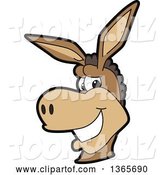 Vector Illustration of a Cartoon Donkey Mascot Character Smiling by Toons4Biz