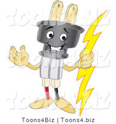 Vector Illustration of a Cartoon Electric Plug Mascot by Mascot Junction