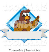 Vector Illustration of a Cartoon Falcon Mascot Character Diamond Logo by Mascot Junction