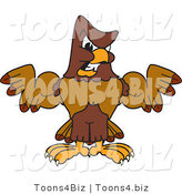 Vector Illustration of a Cartoon Falcon Mascot Character Flexing by Mascot Junction