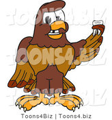 Vector Illustration of a Cartoon Falcon Mascot Character Holding a Missing Tooth by Mascot Junction