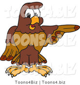 Vector Illustration of a Cartoon Falcon Mascot Character Pointing Right by Toons4Biz