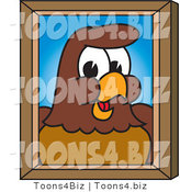 Vector Illustration of a Cartoon Falcon Mascot Character Portrait by Mascot Junction